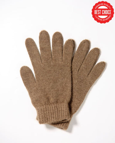 Camel wool gloves - dark beige - Homadic 